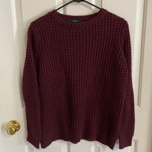 COPY - Wine/Burgundy Waffle Knit Sweater